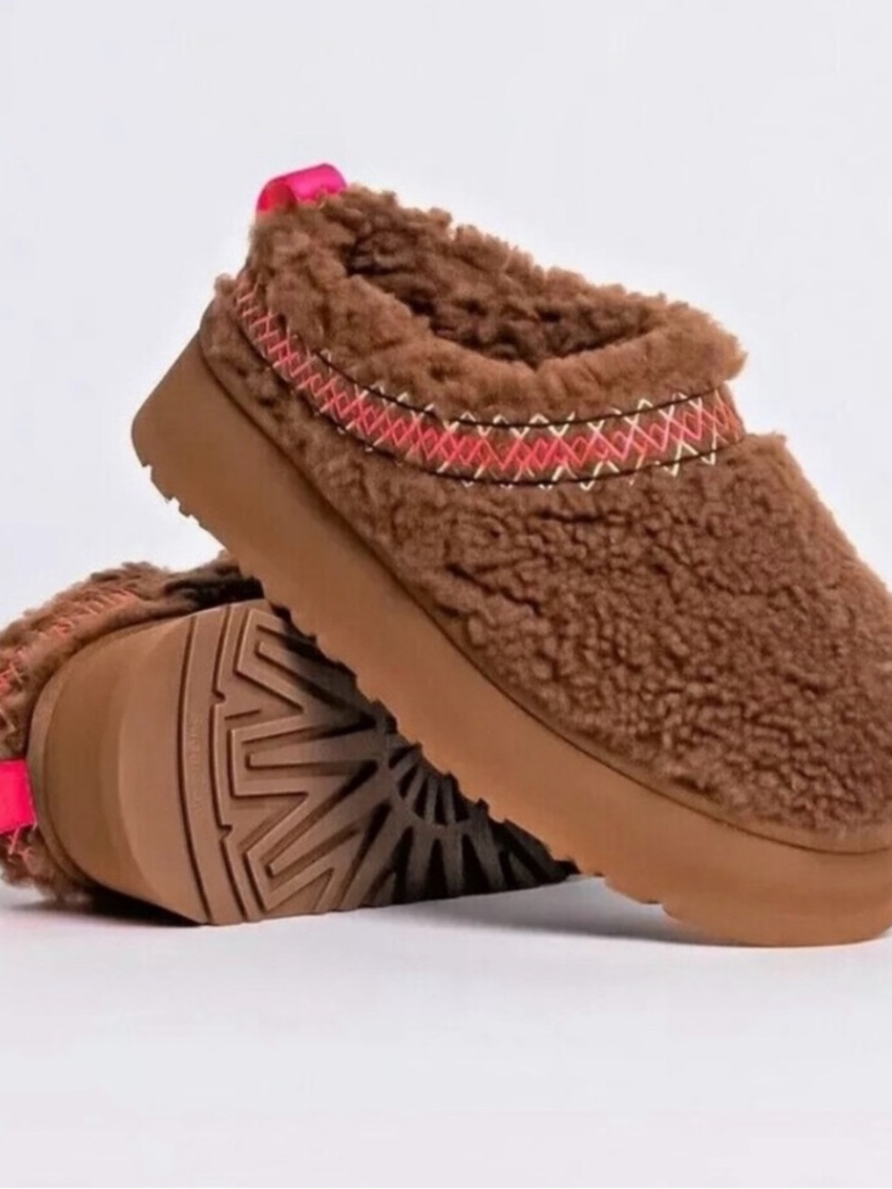 UGG Tazz Braid Platform Slippers Hardwood Size 9
